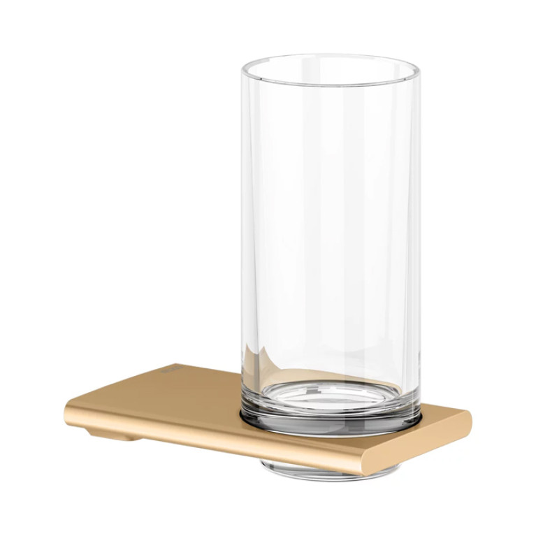 Keuco EDITION 400 Стакан подвесной хрустальный, скрытый крепеж в к-те цвет: brushed brass