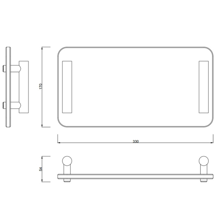 Decor Walther Bar Tab Поднос с ручками, стеклянный, цвет: матовое золото / черное стекло