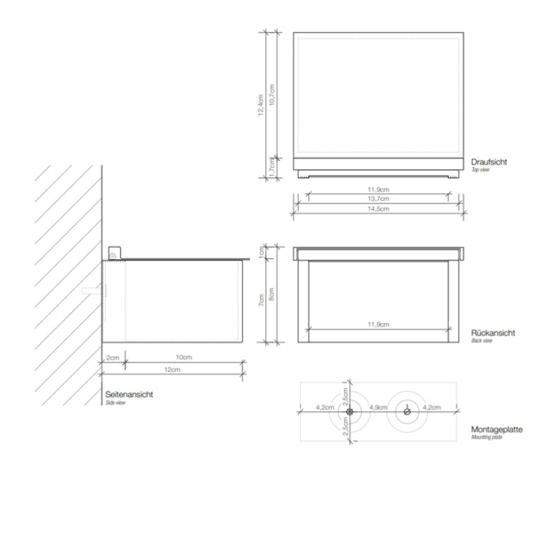 Decor Walther FB 2 Бокс для влажных салфеток 14.5x12.5x8см, подвесной, цвет: хром