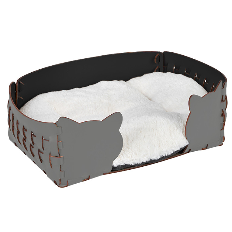 ADJ Лежанка Cat, 45х30хН15 см., цвет: серый/черный