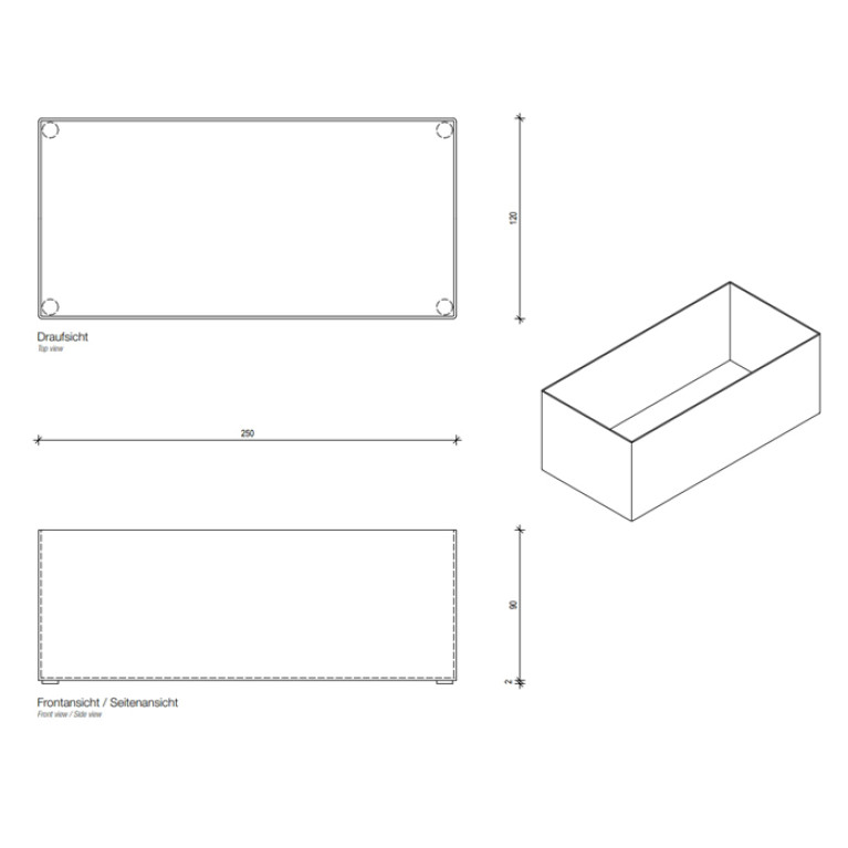 Decor Walther DW 361 Бокс универсальный 25x12x9см, цвет: золото