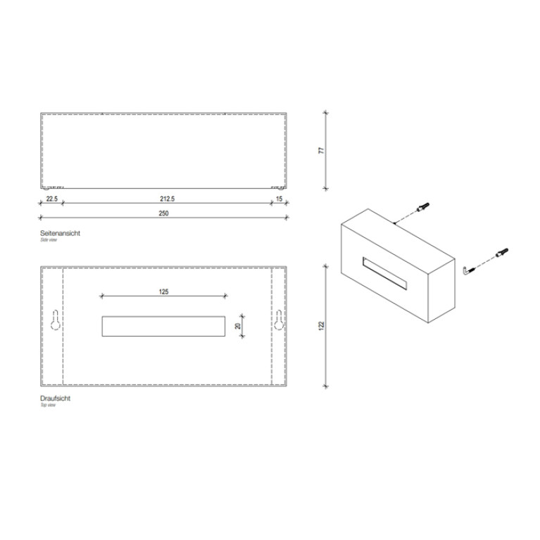 Decor Walther Classic KB 82 Диспенсер для салфеток 12x25x7.5см, цвет: белый матовый