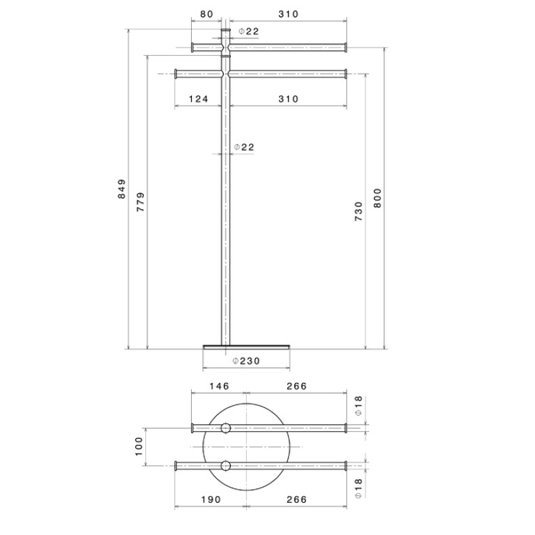 Newform Accessories Держатель для полотенец отдельностоящий, цвет: titanium satin
