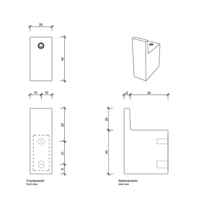 Decor Walther CONTRACT Крючок, черный матовый