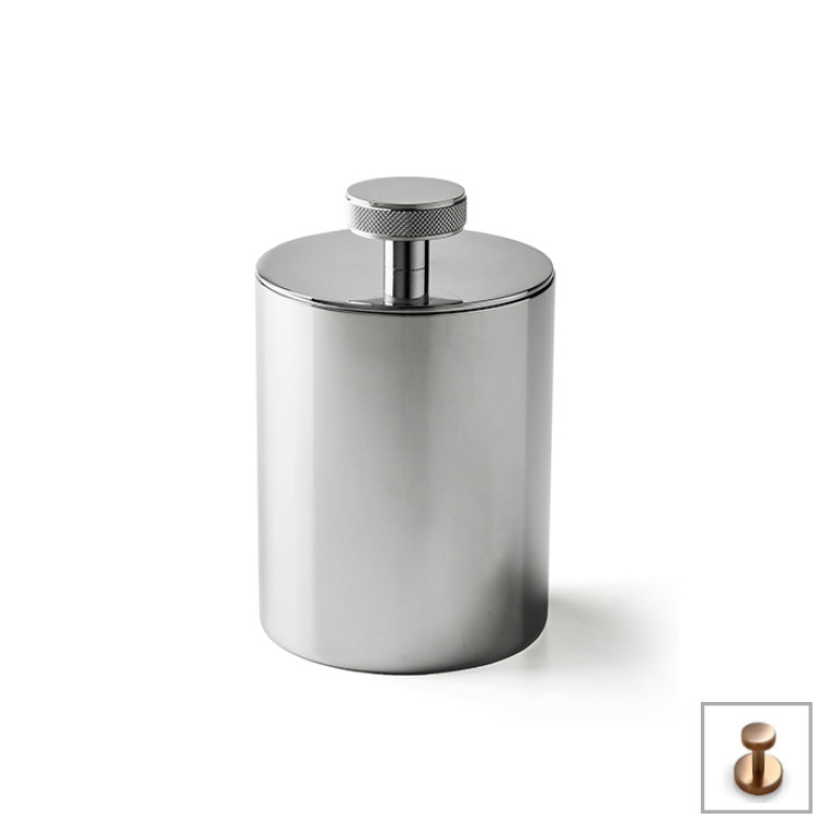 3SC Metal Tonda Контейнер с крышкой настольный d8xh13 см, цвет Warm Brushed Bronze PVD