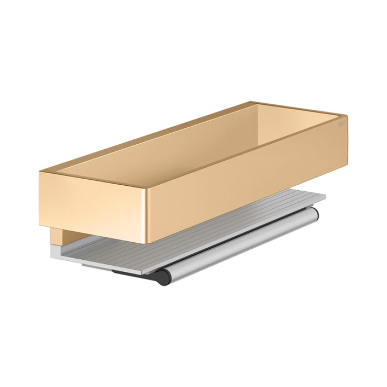 Keuco EDITION 11 Полочка со стеклоочистителем, съемный, скрытый крепеж в к-те для привинчивания или приклеивания цвет: brushed brass/aluminium