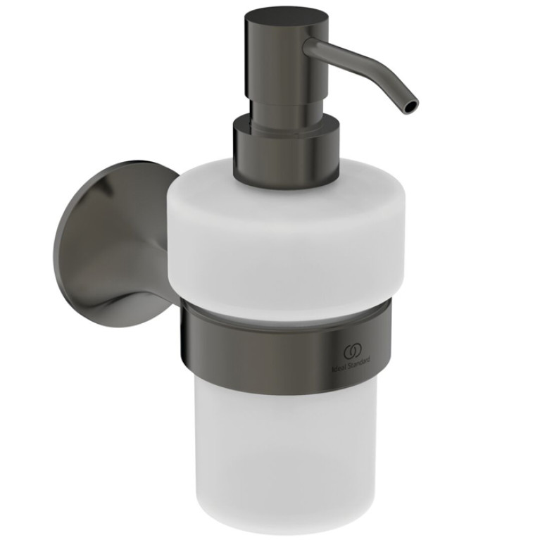 Ideal Standard La Dolce Vita Дозатор для жидкого мыла, подвесной, цвет: PVD Magnetic Grey/матовое стекло