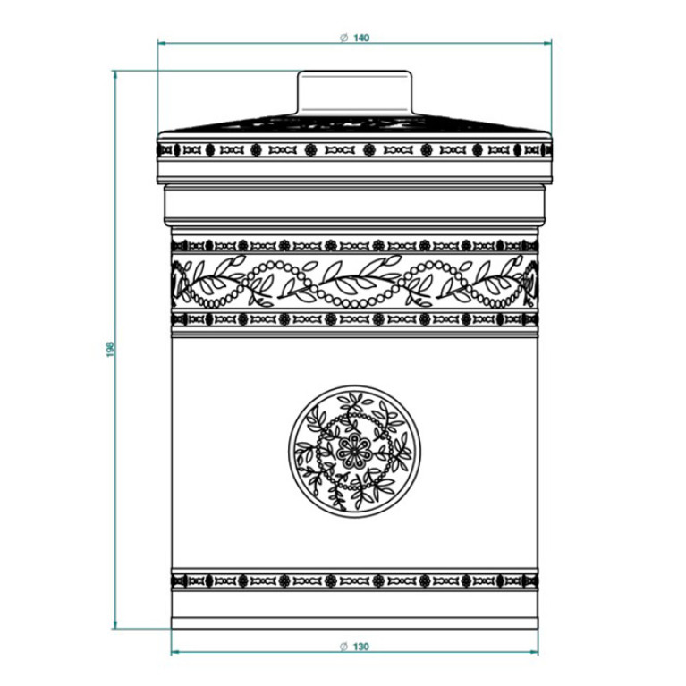THG MARQUISE BLANC DECOR PLATINE Банка керамическая с крышкой, настольная, декор платина, цвет белый