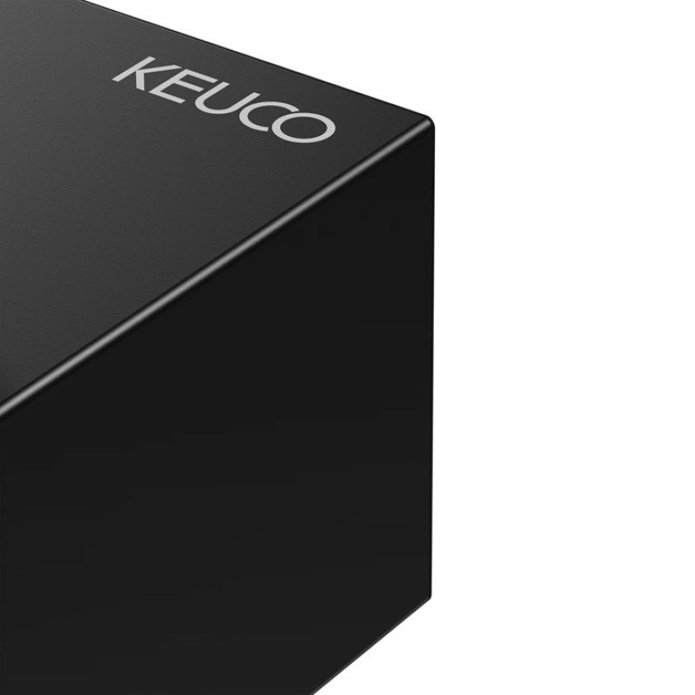 Keuco PLAN Дозатор для жидкого мыла, 280 ml, управление снизу, металлический накладной стакан, скрытый крепеж в к-те цвет: черный матовый