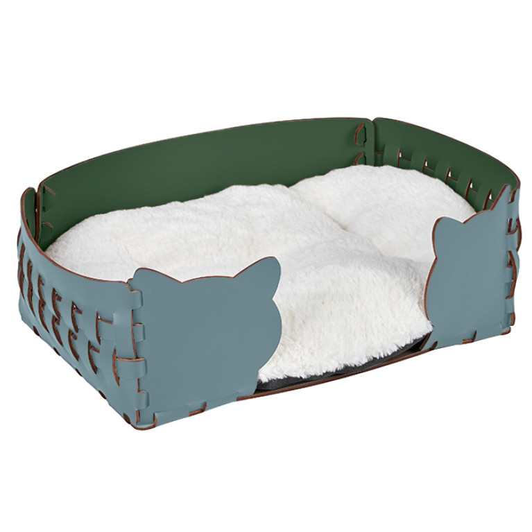 ADJ Лежанка Cat, 45х30хН15 см., цвет: небесный/эвкалипт