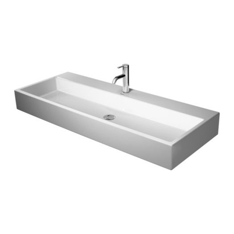 Duravit Vero Air Раковина 120 cm, без перелива, с площадкой, с 3 отв. под смеситель, на столешницу, Цвет белый