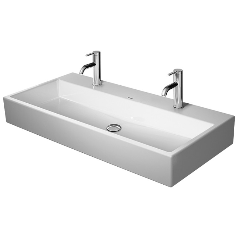 Duravit Vero Air Раковина 100cm, без перелива, с площадкой, с 2 отв. под смеситель, на столешницу, Цвет белый
