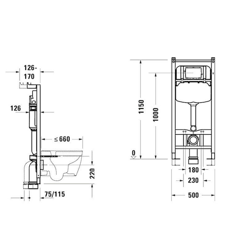 Duravit DuraSystem Монтажный элемент для подвесного унитаза в сборке (Спец.цена из наличия)