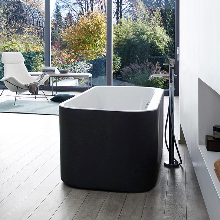 Duravit Happy D.2 Plus Ванна акриловая 1800х800мм, отдельностоящая, бесшовная панель,  цвет: graphite supermatt