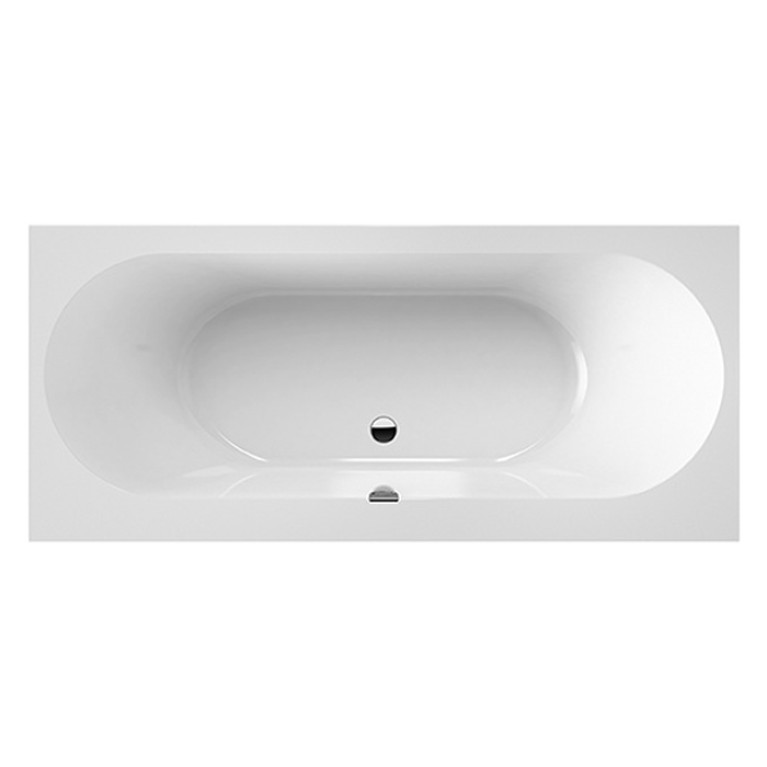 VilleroyBoch Oberon 2.0 Ванна встраиваемая 1700*750*485, слив по центру, в к-те ножки и слив-перелив хром, материал: Quaryl, цвет: альпийский белый