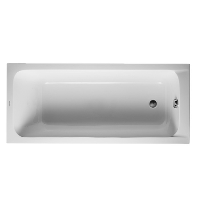 Duravit D-Code  Ванна акриловая 1600х700 мм см, встраиваемая, с 1 наклоном для спины, выпуск в зоне ног, цвет белый