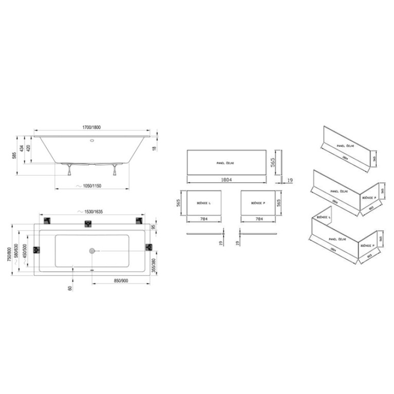 RAVAK Ванна FORMY 01 SLIM 180x80 белая
