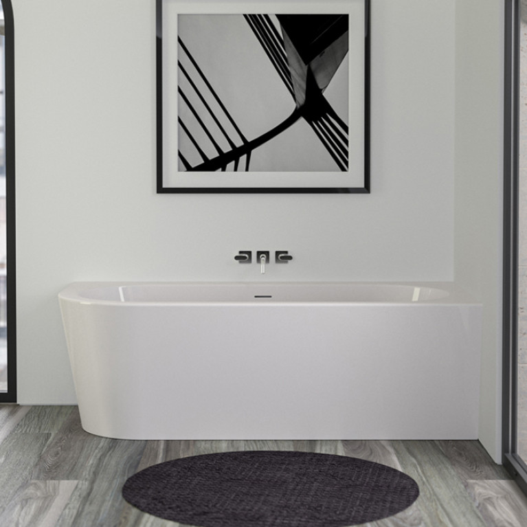 KNIEF Wall Corner L  Ванна 180х80х60см, с компл. крепл.к стене, без слива-перелива, цвет белый