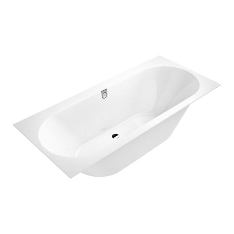 VilleroyBoch Oberon 2.0 Ванна встраиваемая 1700*750*485, слив по центру, в к-те ножки и слив-перелив хром, материал: Quaryl, цвет: альпийский белый