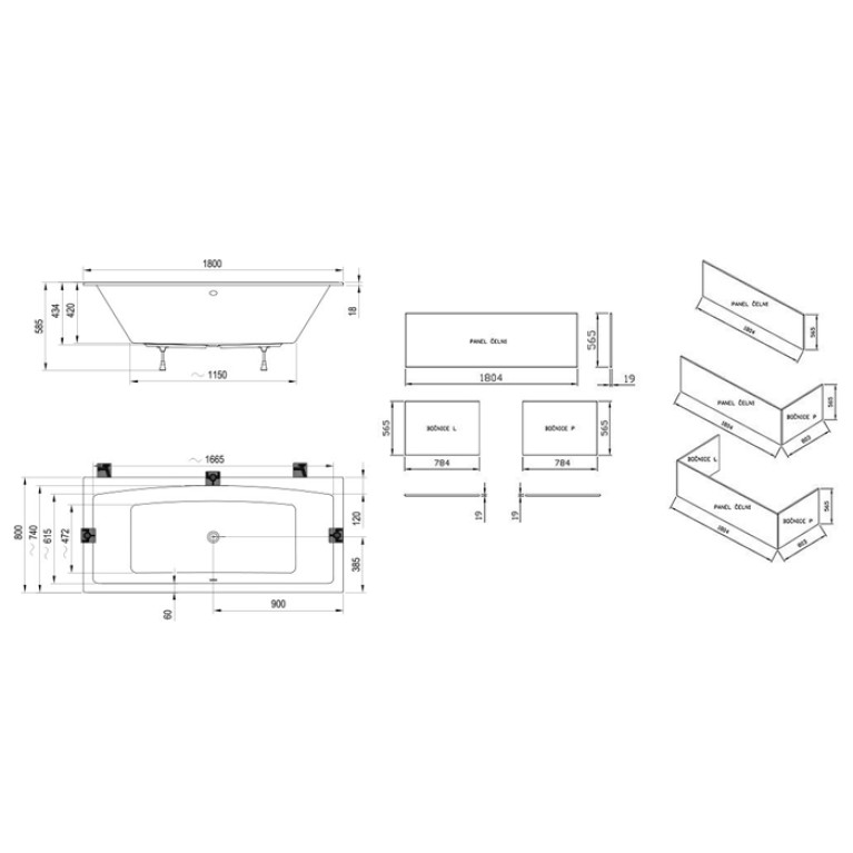 RAVAK Ванна FORMY 02 SLIM 180x80 белая