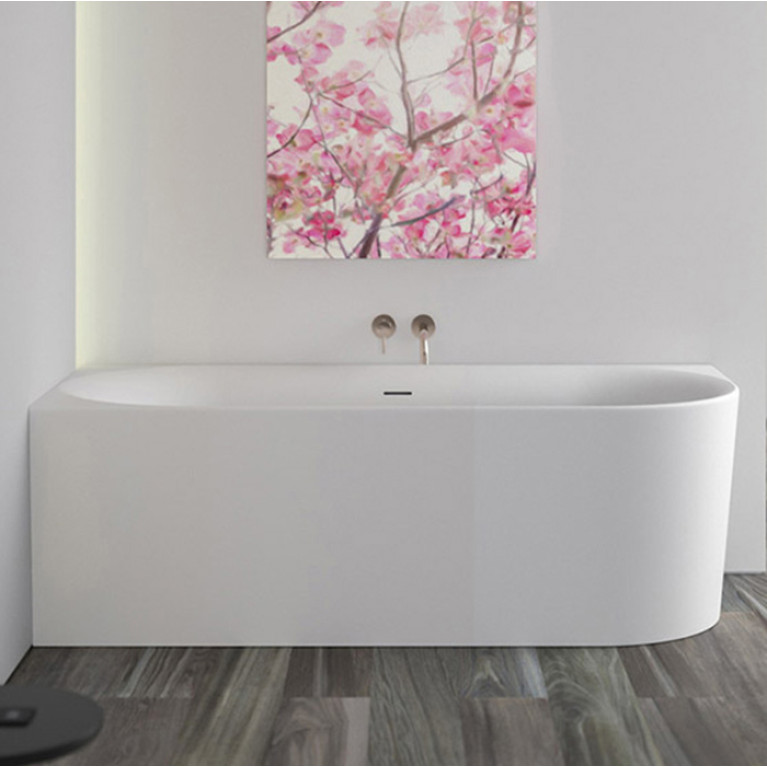 KNIEF WALL Corner Left Ванна акриловая в правый угол 180x80x60H, щелевой перелив, сливной клапан хром, ванна  белая глянцевая