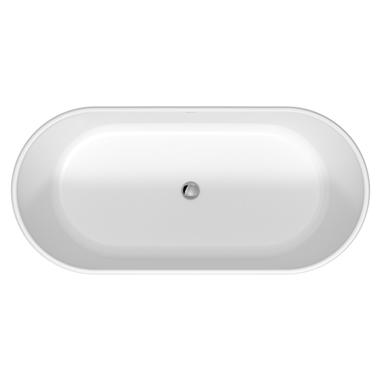 Duravit D-Neo Ванна из DuraSolid 1600х750хh600мм, отдельн-я, с 2 накл. для спины, с панелью и ножками, со спецсливом/переливо, без поручня, цвет белый