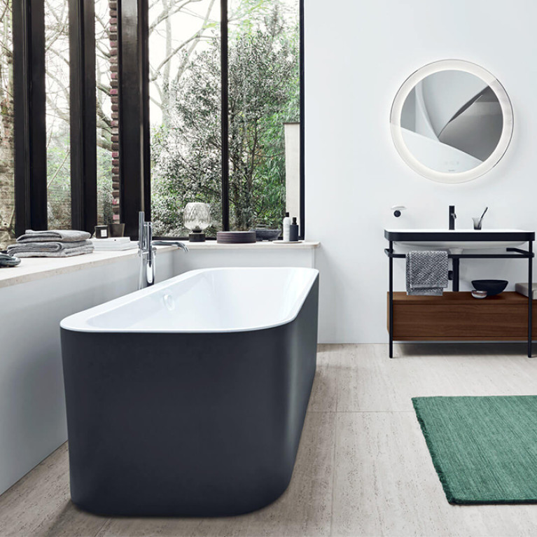 Duravit Happy D.2 Plus Ванна акриловая 1800х800мм, отдельностоящая, бесшовная панель,  цвет: graphite supermatt