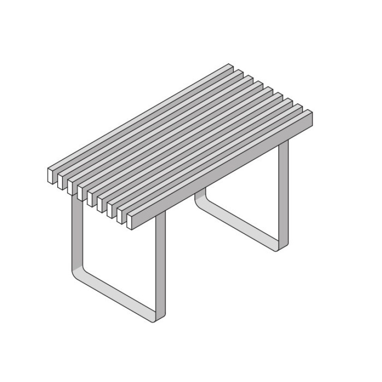 Eﬀegibi Topkapi Скамейка 75x35x Н: 44см, нержавеющая сталь/бирманский тик