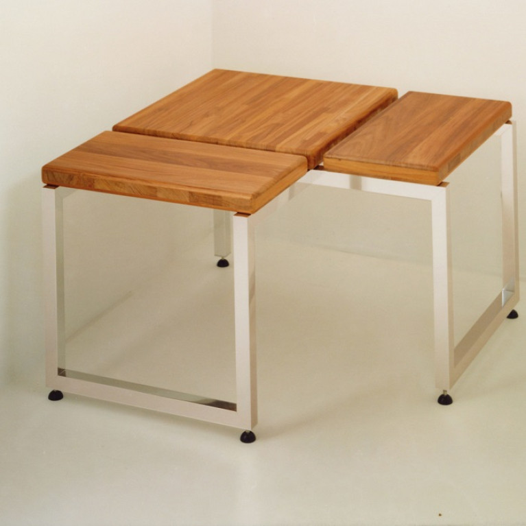 Eﬀegibi Linea Alu Угловая скамейка 76x76x Н:45см, отделка: тик