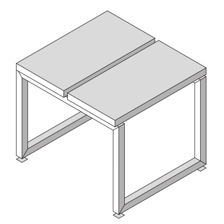 Eﬀegibi Linea Alu Скамейка 2 сегмент 54x48x Н: 45см, отделка: тик