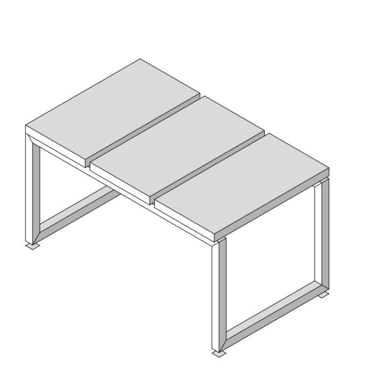 Eﬀegibi Linea Alu Скамейка 3 сегмент 81x48x Н: 45см, отделка: тик