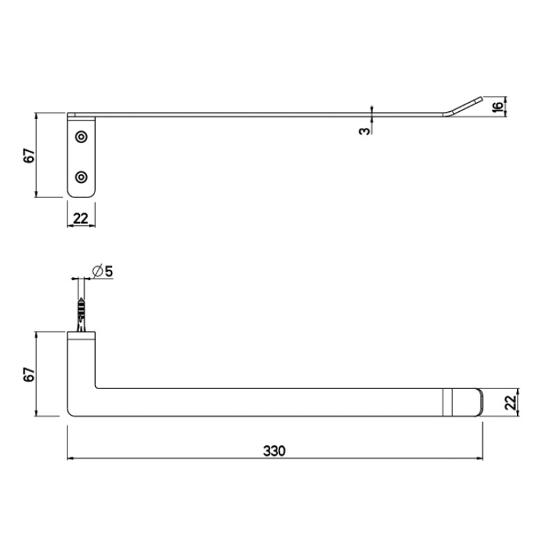 QuadroDesign Аксессуары QA1202AS Полотенцедержатель, цвет Brushed Stainless Steel
