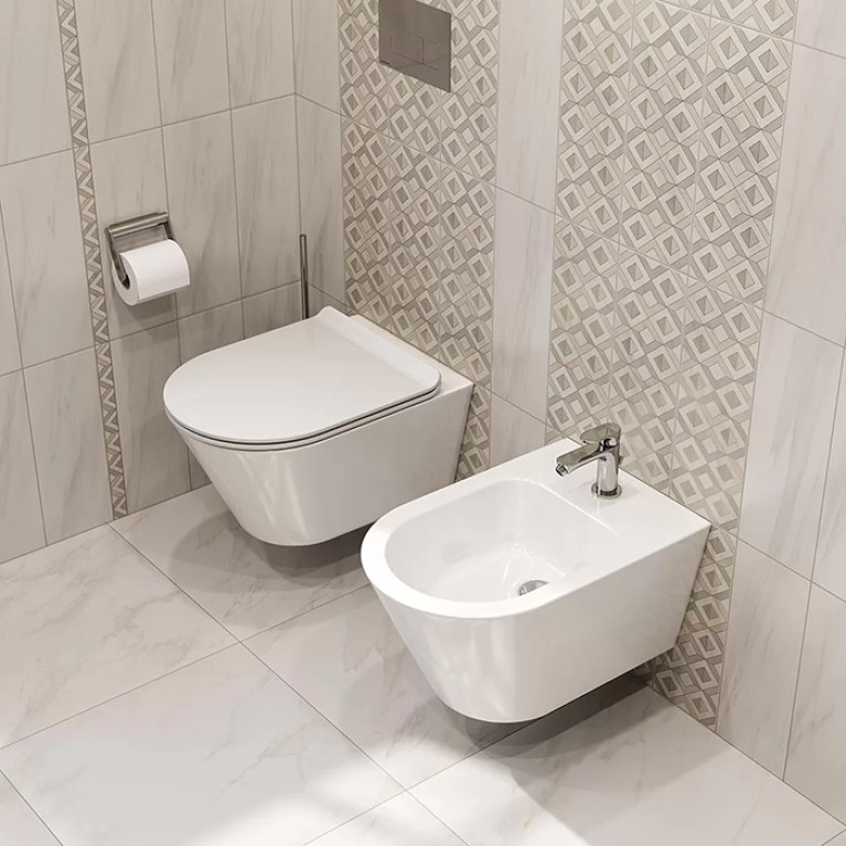 Kerama Marazzi Унитаз Plaza Modern/Плаза Модерн подвесной безободковый, с крепежом, белый глянцевый (замена PLMR.wc.02)