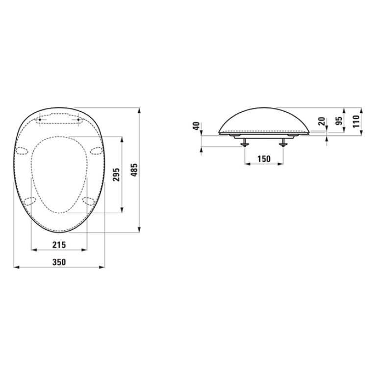 Laufen Alessi One Сиденье для унитаза 481x350x107мм с микролифтом, цвет: белый матовый (СО СКЛАДА продаем с 8.2097.1.757.000.1)