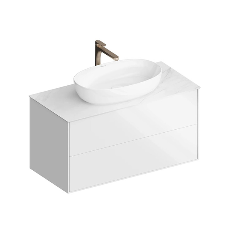 Kerama Marazzi Тумба PLAZA Modern подвесная 100 белый 2 ящика (нов. артикул - PLB.M.100.2\WHT.V) (Цена по Распродаже)