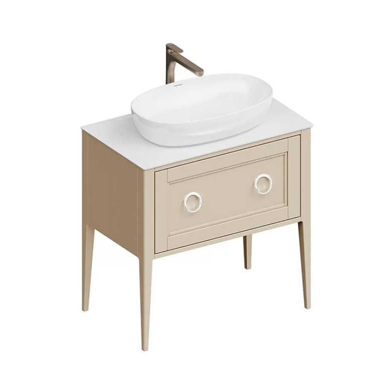 Kerama Marazzi Тумба PLAZA Classic NEO напольная 1+1 ящик 80, капучино матовый  (Цена по Распродаже)