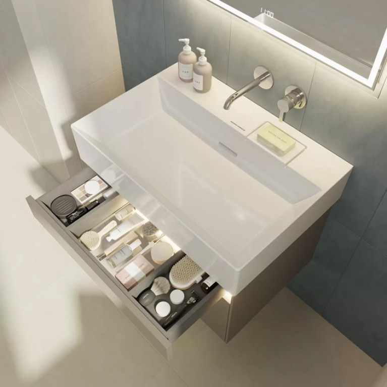 Kerama Marazzi Тумба LOGICA подвесная 2 ящика 70 см, песчаный