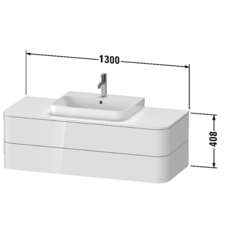 Duravit Happy D.2 Plus Тумба подвесная  408x1300x550мм 2  ящика, цвет: stone grey satin matt (СПЕЦЦЕНА с нашего склада)