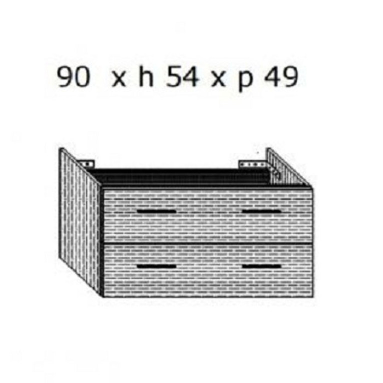 IDEA STELLA/IDEA К-т мебели 90/ш54/г49см 2 ящика, внутр.часть 03037, с 2-мя ручками 03094хром, отделка: голубой/голубой (blu 11/blu 11)
