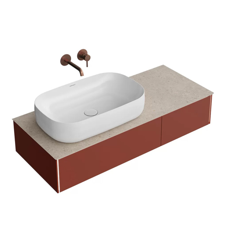 Kerama Marazzi Тумба MAGICA подвесная 120, 2 ящика, венецианский красный матовый