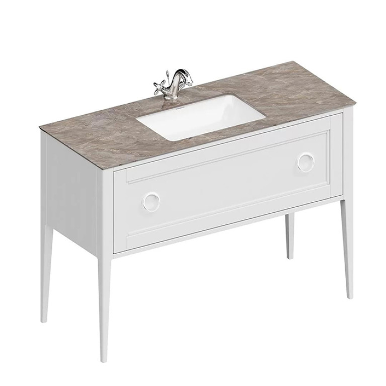 Kerama Marazzi Тумба PLAZA Classic NEO напольная 1 ящик 120, белая матовая  (Цена по Распродаже)