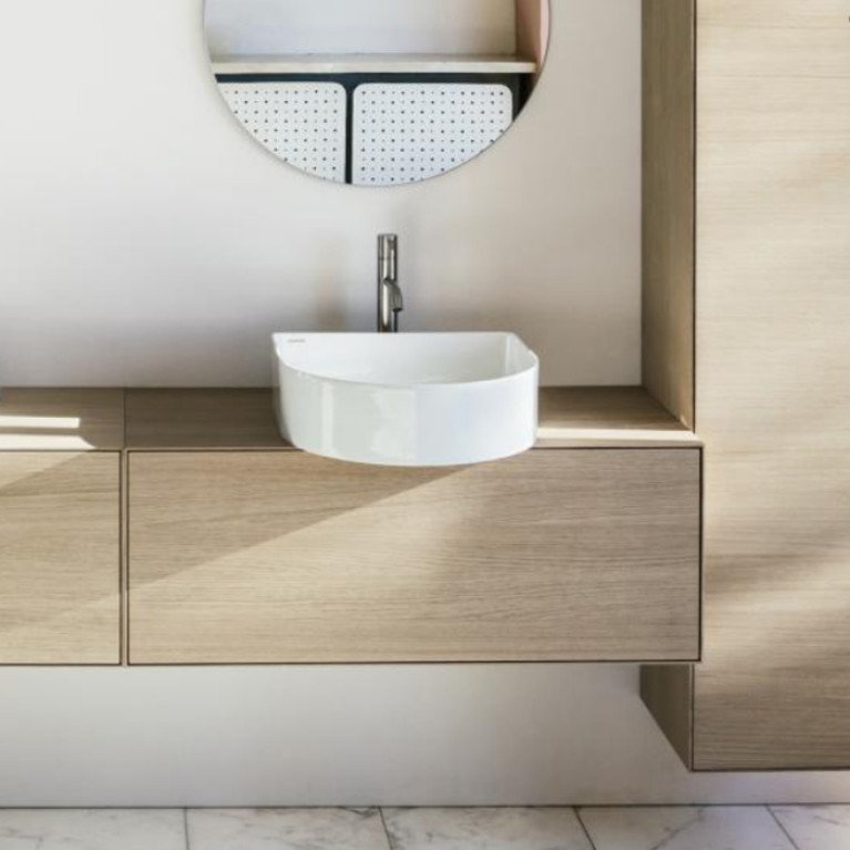 LAUFEN BOUTIQUE Тумба под раковину 900x500x430 мм., 1 ящик, с отверстием для раковины по центру, цвет светлый дуб