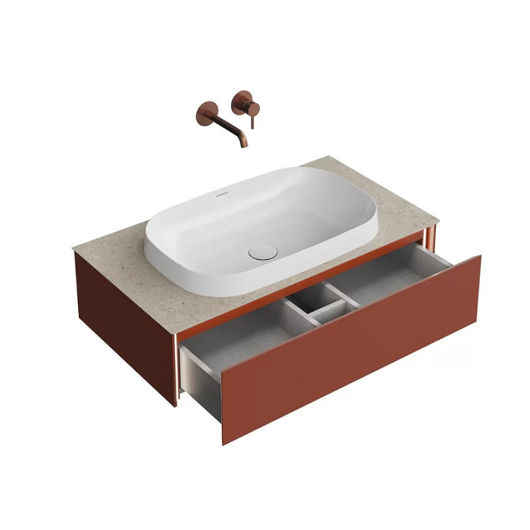 Kerama Marazzi Тумба MAGICA подвесная 90, 1 ящик, венецианский красный матовый