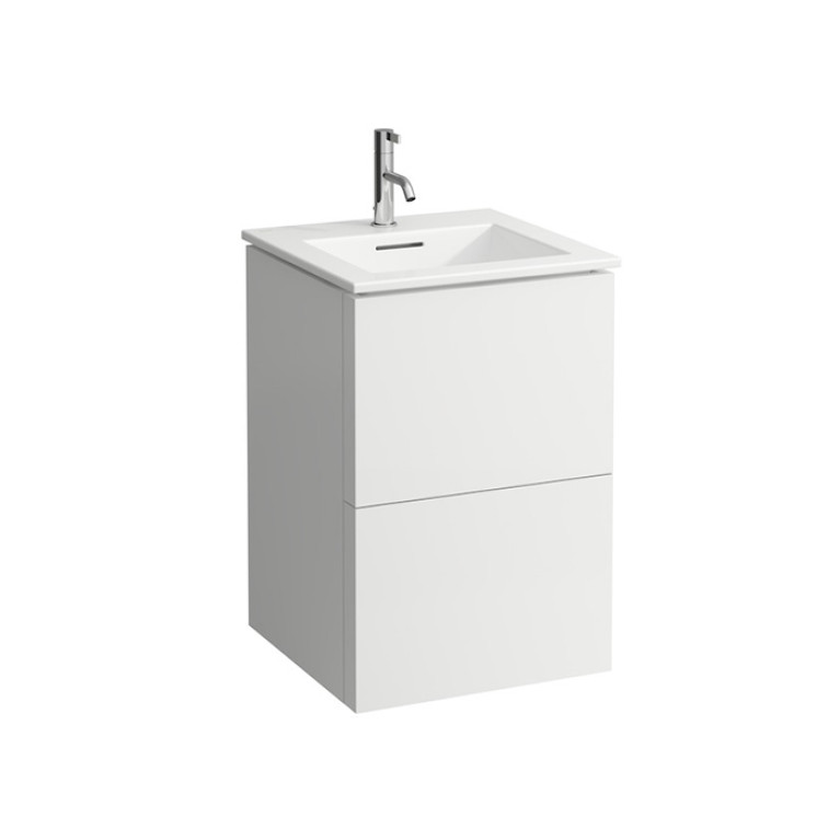 Laufen Kartell комплект: тумба с керамич раковиной с 1 отв. под смес, цвет бел  600х500х725мм, с 2 выдв. ящик, цвет: белый матов (НЕ произв!)