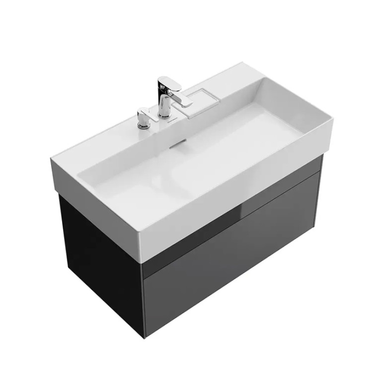 Kerama Marazzi Тумба LOGICA подвесная 2 ящика 90 см, стальной серый