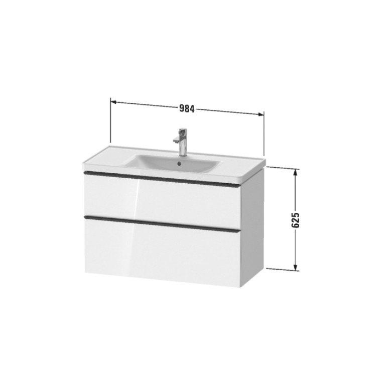 Duravit D-Neo Тумбочка подвесная, 984x452хh625 мм, 2 ящика, цвет: Black Oak (для раковины 236710)