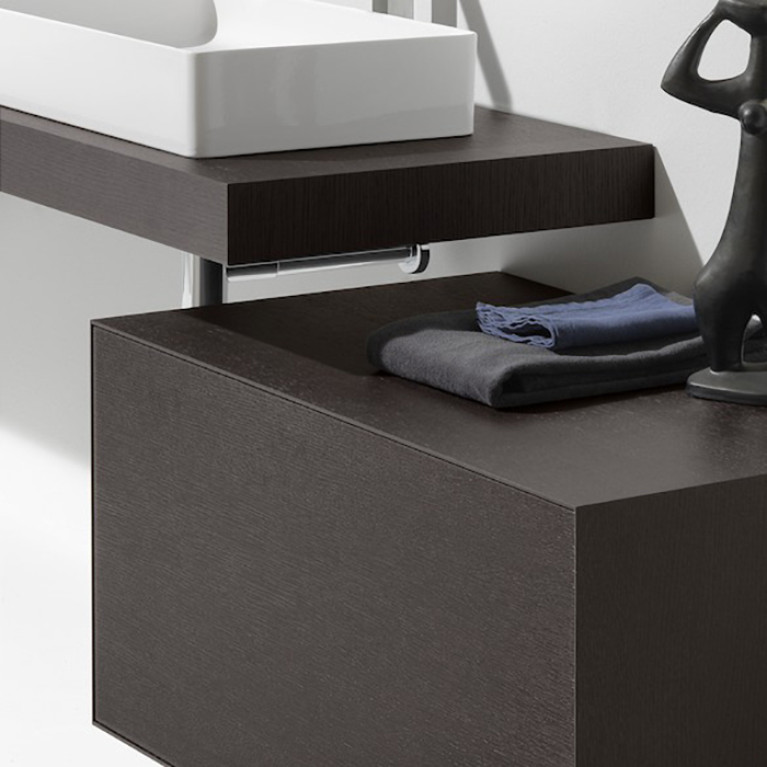 LAUFEN BOUTIQUE Тумба под раковину 900x500x430 мм., 1 ящик, с отверстием для раковины по центру, цвет темный дуб