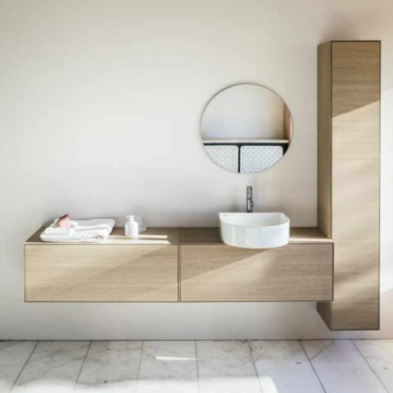 LAUFEN BOUTIQUE Тумба под раковину 900x500x430 мм., 1 ящик, с отверстием для раковины по центру, цвет светлый дуб