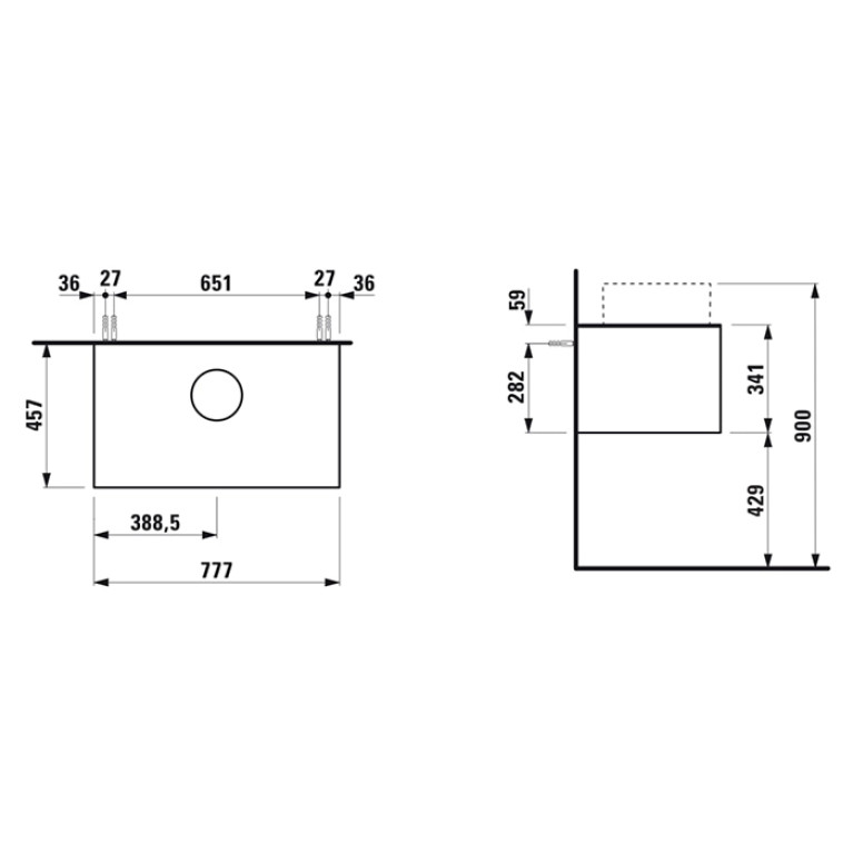 Laufen SONAR шкафчик подвесной, 775х455х340 мм, 1 ящик, совмесим с раков 812340, 812341, 812342, 812343, золото и черный мрамор