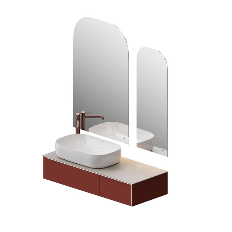 Kerama Marazzi Тумба MAGICA подвесная 120, 2 ящика, венецианский красный матовый